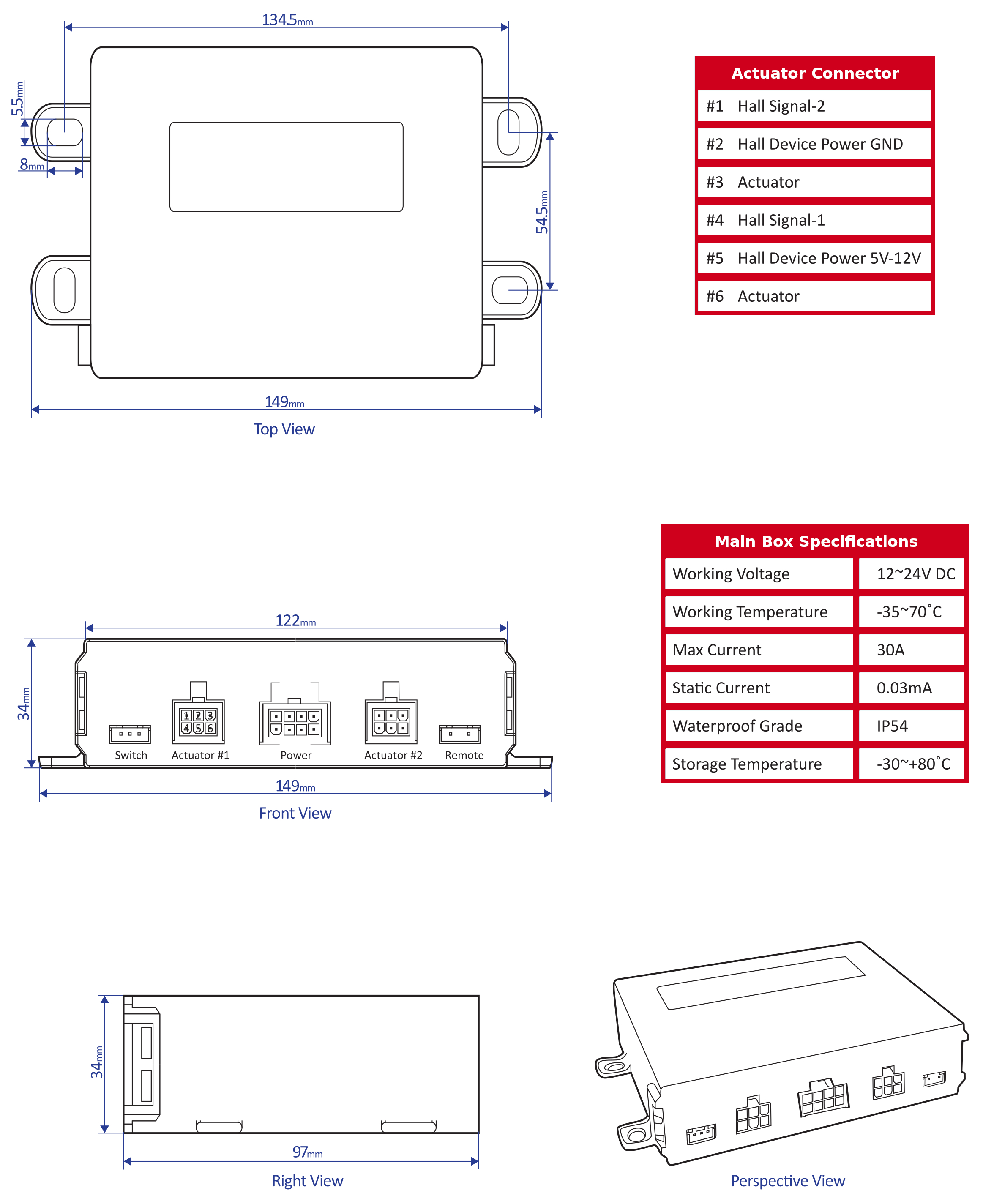 EEL-H1/2S Dimensions
