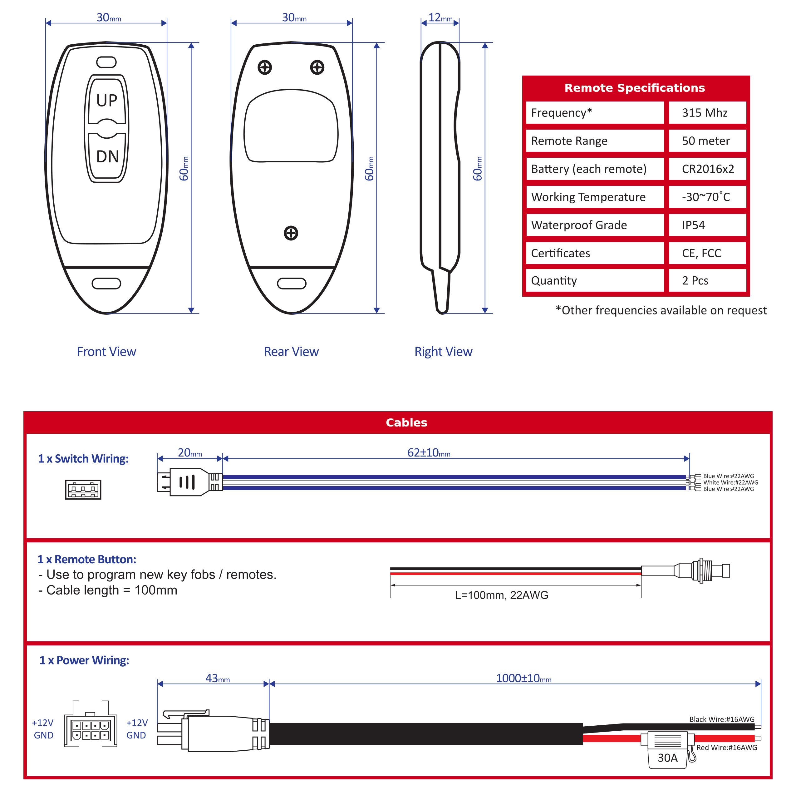 EEL-H12S Remotes & Cables